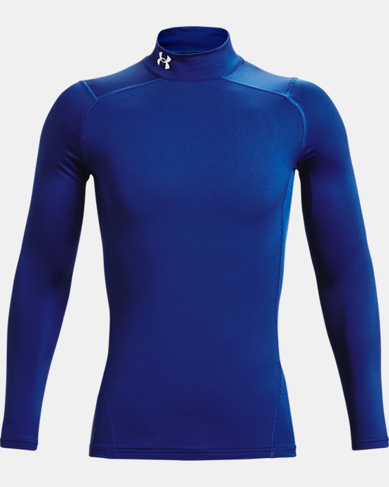 Camiseta de cuello cerrado de compresión ColdGear® para hombre, Blue, pdpMainDesktop image number 4
